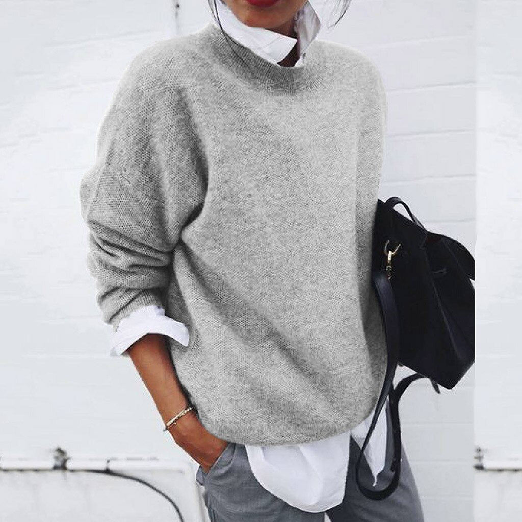 Matilda™ | Knitted Sweater with Faux Layered Shirt