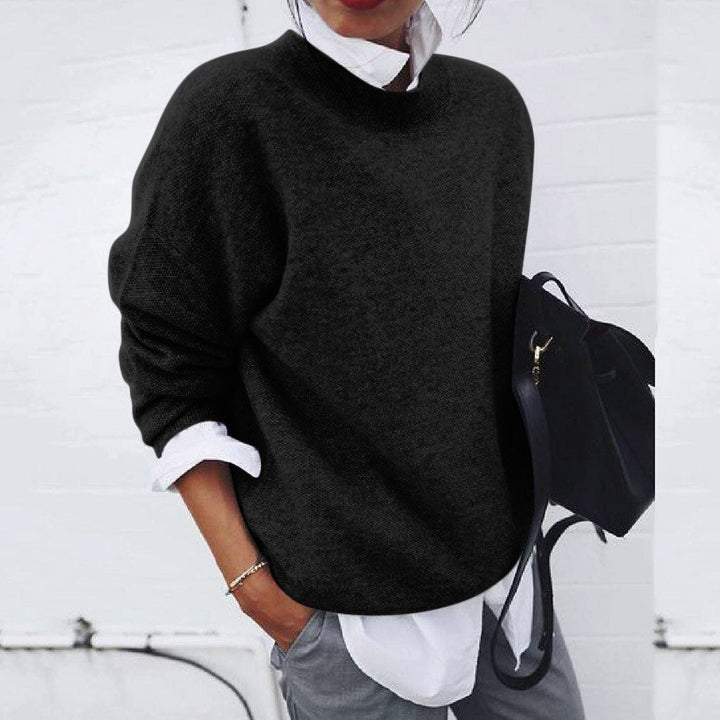 Matilda™ | Knitted Sweater with Faux Layered Shirt