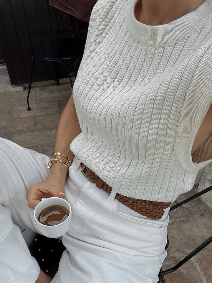 Helena - Sleeveless Round Neck Sweater